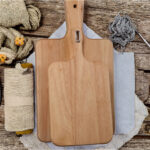 Kitchen Beech Wood Bread Serving Board with Handle Wooden Cutting Block for Charcuterie Chopping Kitchenware - Image 3