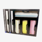 Kitchen Wooden Drawer Organizers With Plastic Foil Wrap Dispenser Holder Bamboo Ziplock Bag Holder