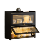Large Black Bamboo Rectangle Modern Bread Box Kitchen Counter Cabinet Organizer Home-made Bread Storage Container Pantry - Image 2