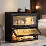 Large Black Bamboo Rectangle Modern Bread Box Kitchen Counter Cabinet Organizer Home-made Bread Storage Container Pantry - Image 3