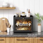 Large Black Bread Box Farmhouse Wood Kitchen Counter Cabinet Organizer Home-made Bread Storage Container Pantry Cupboard - Image 2