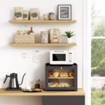 Large Black Bread Box Farmhouse Wood Kitchen Counter Cabinet Organizer Home-made Bread Storage Container Pantry Cupboard - Image 3