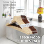 Luxury Customizable Beech Wood Clothes Rack High Quality Wood Hangers All Fabric Space-Saving for Outdoor Use Modern Coat Hat - Image 2
