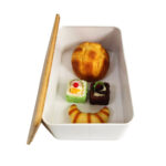 Modern Design Stackable Storage Bins for Food Rectangle Kitchen Bread Box Bamboo Lids Aluminum Handle PET Injection Stackable