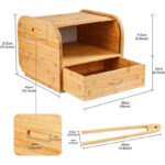 Modern Eco-Friendly Bamboo Bread Bin Large Capacity Customized Storage Box for Kitchen Cafes Camping High Foot Design - Image 2