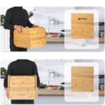 Modern Eco-Friendly Bamboo Bread Bin Large Capacity Customized Storage Box for Kitchen Cafes Camping High Foot Design - Image 3
