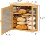 Modern Kitchen Counter Bread Box Large Capacity Bamboo Wood Acrylic Wavy Door Panel 5kg Load Organization for Food Storage - Image 3