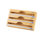 Modern Multi-Layer Wall-Mounted Wrap Cutter Two-Way Sliding Knife for Bamboo Wood Tin Foil Storage Rectangle Home Organizer Tool
