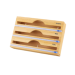 Modern Multi-Layer Wall-Mounted Wrap Cutter Two-Way Sliding Knife for Bamboo Wood Tin Foil Storage Rectangle Home Organizer Tool