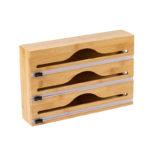 Modern Multi-Layer Wall-Mounted Wrap Cutter Two-Way Sliding Knife for Bamboo Wood Tin Foil Storage Rectangle Home Organizer Tool - Image 3