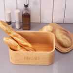 Natural Bamboo Bread Box Cutting Board Lid Kitchen Countertop Food Storage Container Airtight Bread Storage Container - Image 2
