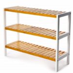 Simple Generous Indoor Three-layer Detachable Space-Saving Bamboo Shoe Rack Bench Storage Organizer Customized Size for Living