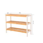 Simple Generous Indoor Three-layer Detachable Space-Saving Bamboo Shoe Rack Bench Storage Organizer Customized Size for Living - Image 2