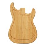 Small Eco-Friendly Bamboo Cutting Board in Guitar Shape Serving Tray for Cheese Perfect Kitchen Gift for Musicians New Model