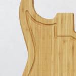 Small Eco-Friendly Bamboo Cutting Board in Guitar Shape Serving Tray for Cheese Perfect Kitchen Gift for Musicians New Model - Image 2