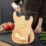 Small Eco-Friendly Bamboo Cutting Board in Guitar Shape Serving Tray for Cheese Perfect Kitchen Gift for Musicians New Model - Image 3