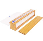 Sturdy and Reusable Bamboo Wood Plastic Cling Wrap Dispenser With Slide Cutter Also for 12 Inch Aluminum Foil - Image 3