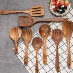 Teak & Acacia Wood Multi-Piece Kitchen Set with Spatula Spoon Fork Non-Stick Pan Long Handle Non-Slip High Temperature Resistant - Image 2