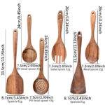 Teak & Acacia Wood Multi-Piece Kitchen Set with Spatula Spoon Fork Non-Stick Pan Long Handle Non-Slip High Temperature Resistant - Image 3