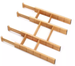 2022 New Arrivals Christmas Gifts Kitchen Drawer Dividers Household Solid Bamboo Standing Type Storage Holders & Racks