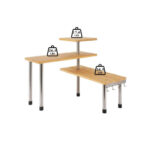3-Tier Bamboo Folding Rack Display Organizer for Home Storage Holders Spice Storage Shelf Hook for Kitchen Counter Dining - Image 2