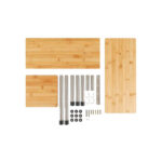 3-Tier Bamboo Folding Rack Display Organizer for Home Storage Holders Spice Storage Shelf Hook for Kitchen Counter Dining - Image 3