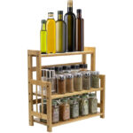 3-Tier Modern Eco-Friendly Bamboo Wooden Kitchen Countertop Spice Rack Multi-functional Storage for Spice Skin Care Makeup - Image 2