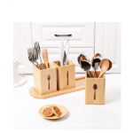 3Pcs Silverware Caddy Natural Bamboo Silverware Holder for Countertop Luxury Nordic Cutlery Holder - Image 3