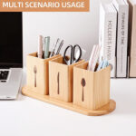 3Pcs Silverware Caddy Natural Bamboo Silverware Holder for Countertop Luxury Nordic Cutlery Holder