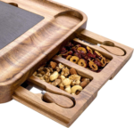 Acacia Wood Cutting Board Set Christmas Wedding Gift-Charcuterie Board with Slide-Out Drawer Elegant Cheese Platter - Image 2