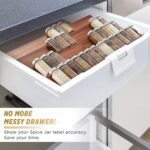 Acacia Wooden 4 Tier Spice Rack Organizer Cabinet Drawer Insert 19"D X 26"W X 3.5"H Rectangular Spice Holder Pack 8 - Image 2