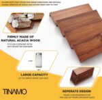 Acacia Wooden 4 Tier Spice Rack Organizer Cabinet Drawer Insert 19"D X 26"W X 3.5"H Rectangular Spice Holder Pack 8 - Image 3