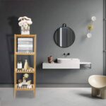 Addreen 100% Bamboo Eco-Friendly Standing Type Single Tier Bathroom Shelf Plant Stand Rack Multifunctional Storage Shelving Unit - Image 3