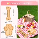 Addreen 2-Pack Disposable Bamboo Serving Trays Dog Paw Bone Shaped Snack Platters Charcuterie Board Wood Candy Dish Bowls for - Image 2