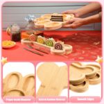 Addreen 2-Pack Disposable Bamboo Serving Trays Dog Paw Bone Shaped Snack Platters Charcuterie Board Wood Candy Dish Bowls for - Image 3