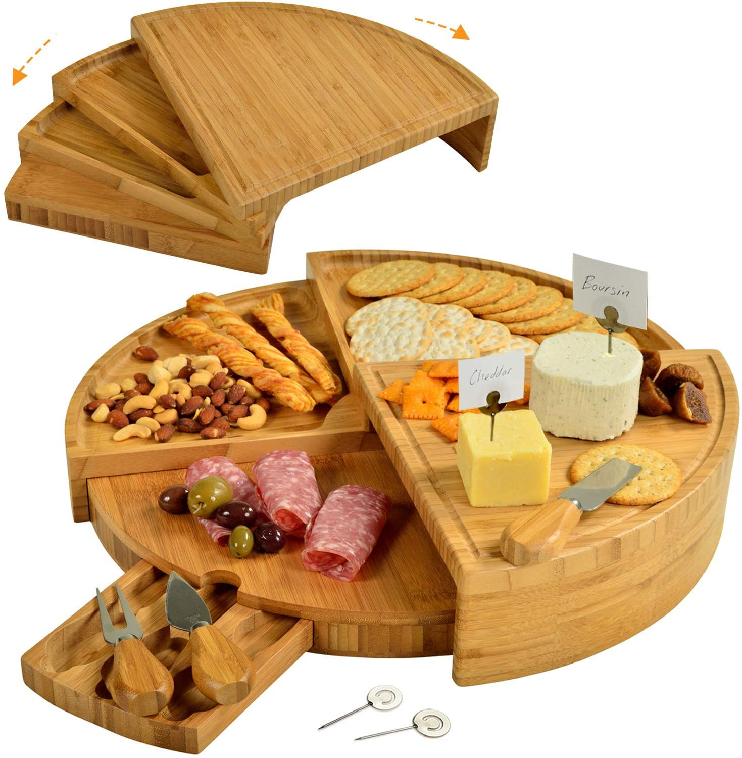 Addreen 2023 New Design Bamboo Cheese Charcuterie Board High Quality01 Addreen 2023 New Design Bamboo Cheese Charcuterie Board High Quality - Image 1
