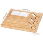 Addreen 2024 New Design Bamboo Cheese Cutting Board Plate With Knife Set for Kitchen Camping Party