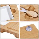 Addreen 2024 New Design Bamboo Cheese Cutting Board Plate With Knife Set for Kitchen Camping Party - Image 3