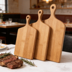 Addreen 3-Piece Bamboo Cutting Board Set with Drumstick Handle, Reversible Chopping Boards with Juice Groove for Kitchen - Image 3