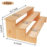 Addreen 3-Tier Bamboo Modern Sustainable Non-Folding Standing Multifunction Spice Rack Organizer Cabinet Pantry Storage Kitchen - Image 2