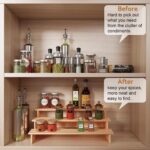 Addreen 3-Tier Bamboo Modern Sustainable Non-Folding Standing Multifunction Spice Rack Organizer Cabinet Pantry Storage Kitchen - Image 3