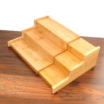 Addreen 3-Tier Expandable Bamboo Retractable Spice Rack Kitchen Cabinet Organizer Storage Holder