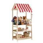 Addreen 3-Tier Wood Storage Rack Lockable Casters Easy Movement Customized Color Logo Living Bedroom Use Bookshelf Coat Rack