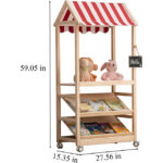 Addreen 3-Tier Wood Storage Rack Lockable Casters Easy Movement Customized Color Logo Living Bedroom Use Bookshelf Coat Rack - Image 2