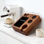 Addreen 58mm Espresso Tamping Station with Knock Box | Wooden Barista Workstation for Breville Machines - Image 3