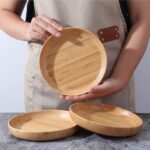 Addreen 7.5 Inch Lightweight Dinner Tableware Classic Bamboo Plates Plant Reusable Wooden Dishes Snack Dessert Serving Tray - Image 2