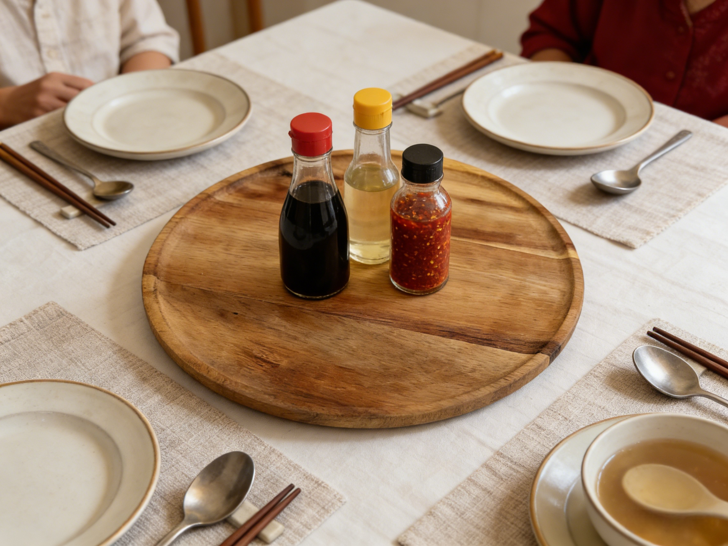 Addreen Acacia Wood Lazy Susan 360° Rotating Tray-Kitchen Dining Table Serving Turntable01 Addreen Acacia Wood Lazy Susan 360° Rotating Tray-Kitchen Dining Table Serving Turntable - Image 1