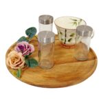 Addreen Acacia Wood Lazy Susan 360° Rotating Tray-Kitchen Dining Table Serving Turntable - Image 2