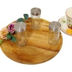 Addreen Acacia Wood Lazy Susan 360° Rotating Tray-Kitchen Dining Table Serving Turntable - Image 3
