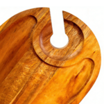 Addreen Acacia Wooden Wine Cup Tray Hotel Gathering Fruit Cake Dessert Plate Steak Western Dinner Serving Platter - Image 2